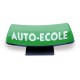 Panneau de toit Auto-Ecole courbé fond vert - écriture blanche (non lumineux)