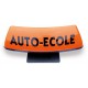 Panneau de toit Auto-Ecole courbé fond orange - écriture blanche (non lumineux) 
