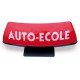    Panneau de toit Auto-Ecole courbé fond rouge - écriture blanche (non lumineux) 