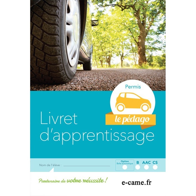 100 livrets d'apprentissage permis B/AAC/CS