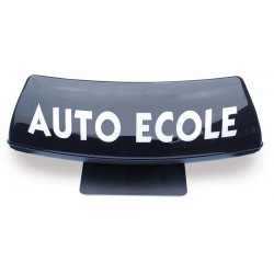 Panneau de toit Auto-Ecole courbé fond noir - écriture blanche (non lumineux)