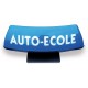 Panneau de toit Auto-Ecole courbé fond bleu - écriture blanche (non lumineux) 