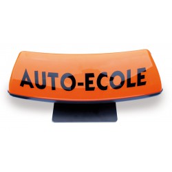    Panneau de toit Auto-Ecole courbé fond orange - écriture noire (non lumineux) 
