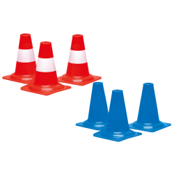 Cônes 20 cm - Bleu ou Orange à bande blanche