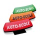    Panneau de toit Auto-Ecole courbé fond rouge - écriture blanche (non lumineux) 