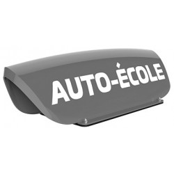 Panneau de toit Auto-Ecole creux gris - Lettres blanches