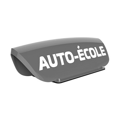 Panneau de toit Auto-Ecole creux gris - Lettres blanches