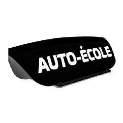 Panneau de toit Auto-Ecole creux noir - Lettres blanches