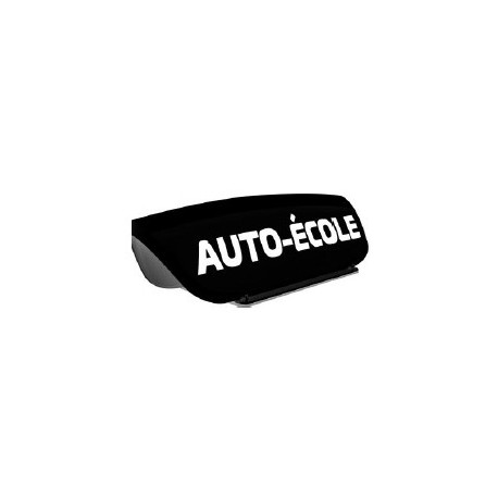 Panneau de toit Auto-Ecole creux noir - Lettres blanches