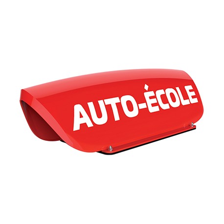 Panneau de toit Auto-Ecole creux rouge - Lettres blanches