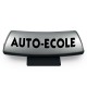    Panneau de toit Auto-Ecole courbé chrome - écriture noire (non lumineux) 